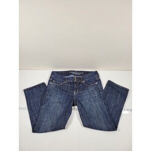 American Eagle Artist Crop Jeans Womens 4 Blue Excellent Stretch Dark Wash Denim